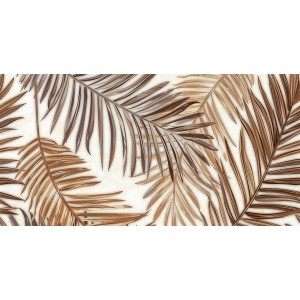 Płytka dekoracyjna z brązowymi liśćmi palmowymi na ściany i podłogi.