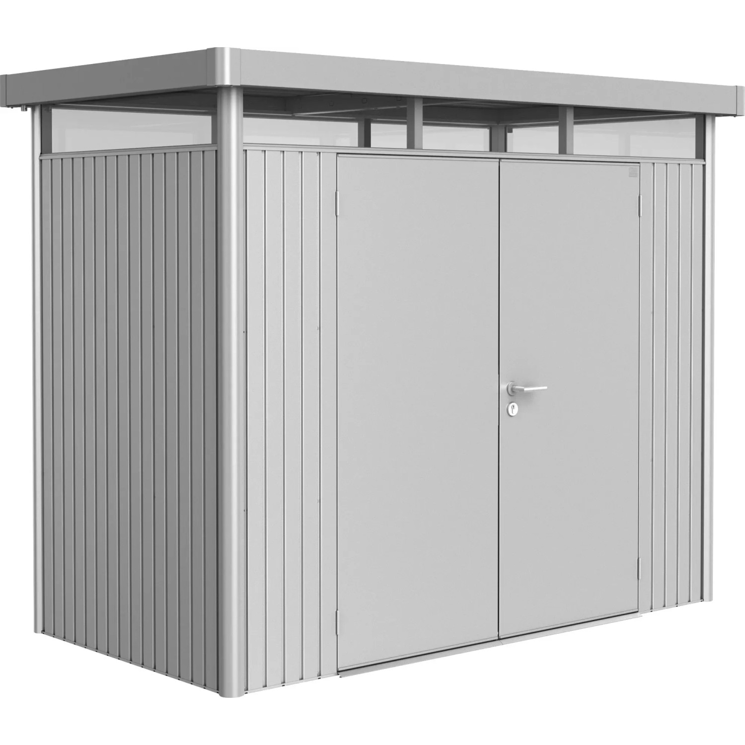 Biohort Metalowa szopa ogrodowa HighLine Silver Metallic 3,5 m², podwójne drzwi