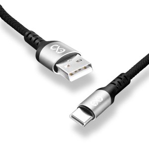 Czarny kabel USB t.b.t. (USB-A do USB-C) do akcesoriów do telefonów komórkowych.