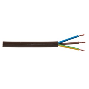 Brązowy przewód H03VV-F 3 x 0,75 sprzedawany na metry, elastyczny kabel PVC.