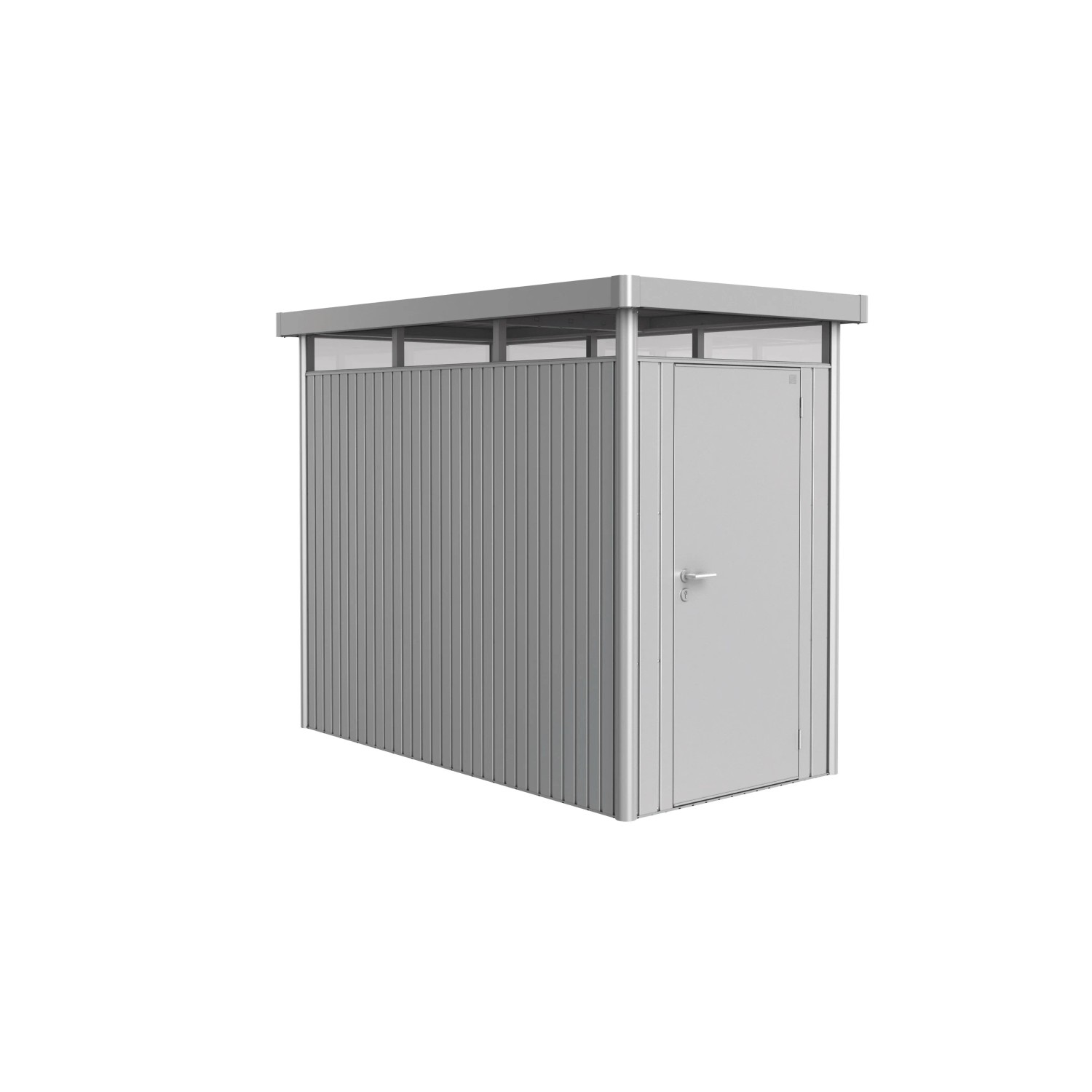 Biohort Metalowy domek ogr. HighLine Srebrny Metalik 3,3 m2 Standardowe Drzwi
