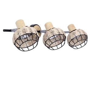 Candellux lampa sufitowa TAJGA listwa 3xE14 40W czerń+drewno