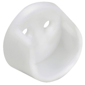 Białe plastikowe łożysko drążka do szafy, okrągłe, do okuć meblowych, 2 sztuki.