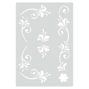 t.b.t. szablon do dekoracji ścian z motywami kwiatowymi.