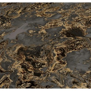 Tapeta dekoracyjna z abstrakcyjnym wzorem marmuru w odcieniach szarości i złota.