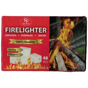 Podpałka w kostkach, 48 sztuk do szybkiego rozpalania ognia.