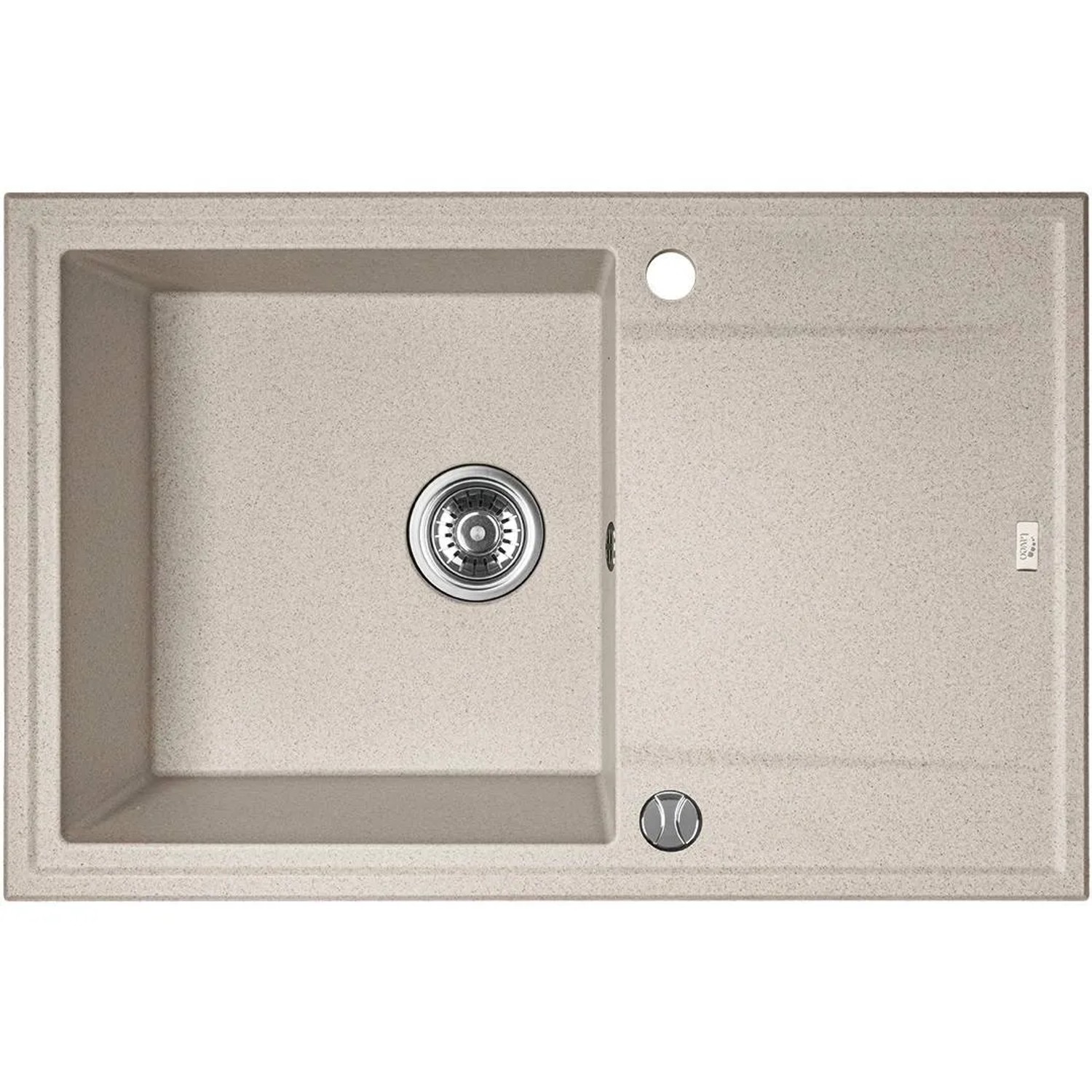 Zlewozmywak Megalo 1-kom. z ociekaczem, beżowy 78x50 cm