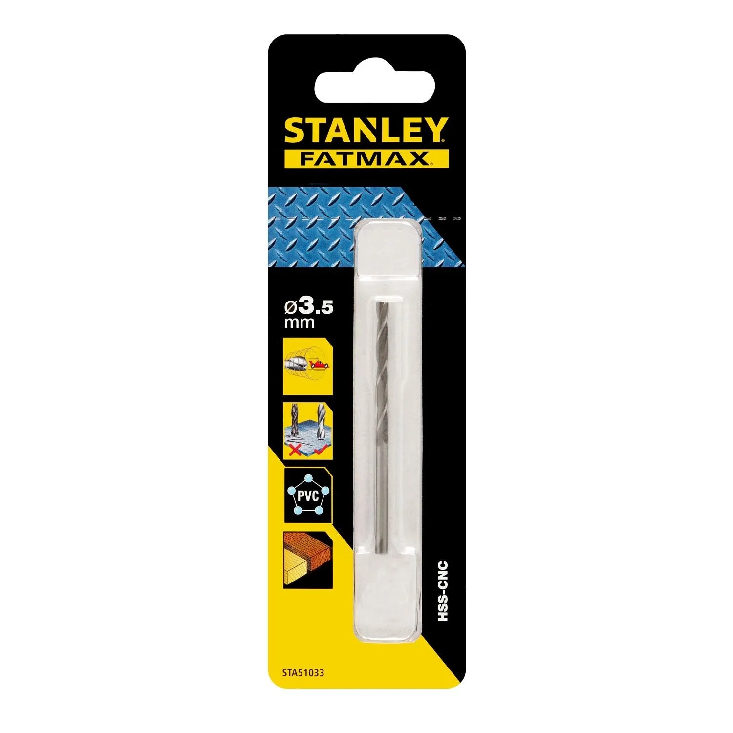Stanley FatMax Wiertło do metalu HSS-CNN 3,5 mm - 2 szt.