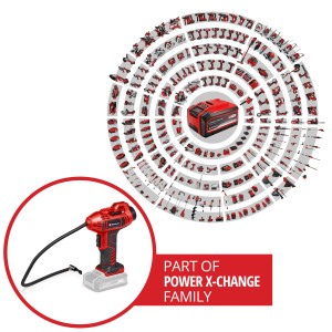 Einhell Power X-Change CE-CC 18 Li-Solo: Mobilny kompresor do opon samochodowych, rowerowych i piłek.