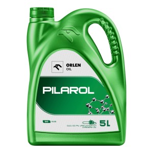 Zielony 5L kanister oleju do łańcuchów ORLEN PILAROL do pił łańcuchowych.