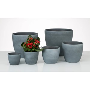 Donice Scheurich 920 Dark Stone w różnych rozmiarach. Ceramiczne donice do wnętrz.
