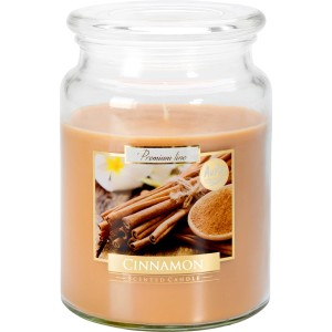 Świeca zapachowa cynamonowa w szklanym słoiku dla przytulnej atmosfery. Świeca z kategorii świec zapachowych.