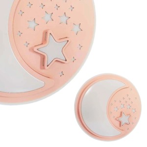 t.b.t. LED Plafony z motywami księżyca i gwiazd w kolorze różowym.