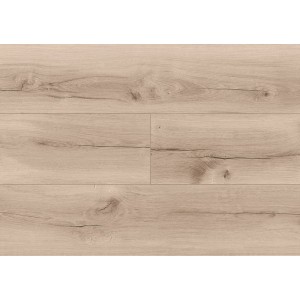 Jasne panele podłogowe laminowane t.b.t. z efektem drewna.