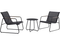 Komplet mebli balkonowych WHITTON czarny 3-częściowy