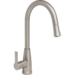 Bateria jednouchwytowa t.b.t. w kolorze stali nierdzewnej.