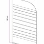 Rysunek techniczny parawanu nawannowego t.b.t. o wymiarach 130 x 69-70 cm.