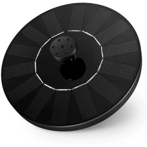 Czarna solarna pompa ogrodowa do fontann, widok z góry