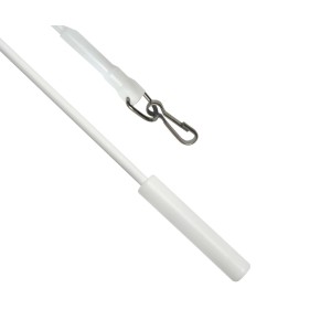 2 sztuki białych metalowych prętów do zasłon Gardinia, 125 cm, z haczykiem do łatwego przesuwania zasłon.