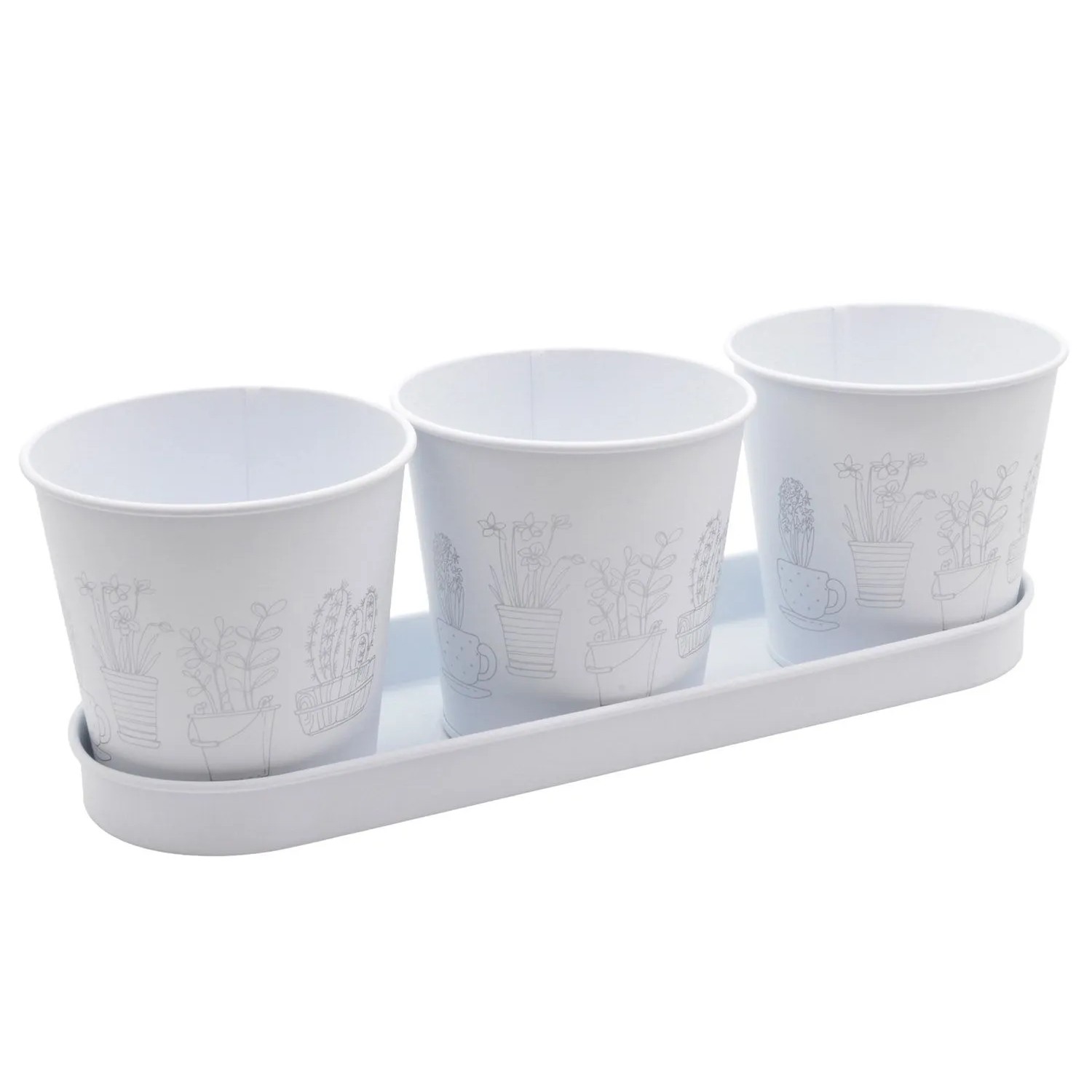 Osłonka metal Inga white - 33x11x10,5 cm