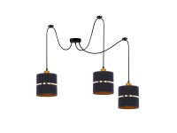 Candellux Lampa wisząca MASAN 3xE27 60W czarno-złota