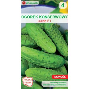 Opakowanie nasion ogórków konserwowych "Julian F1". Idealne do uprawy w ogrodzie. Nasiona warzyw od t.b.t.