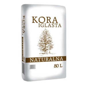 Worek kory ogrodowej z nadrukiem drzewa iglastego, 80L.