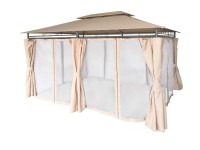 Pawilon ogrodowy z moskitierą beżowy - 3 x 4 m