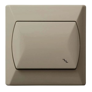 Beżowy włącznik schodowy t.b.t. do użytku wewnętrznego.