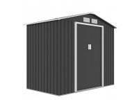 Domek ogrodowy metalowy antracyt - 213 x 127 cm, wys. 185 cm