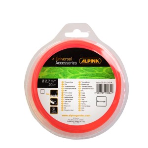 Czerwona żyłka tnąca, 2.7mm x 20m, do kos i podkaszarek.