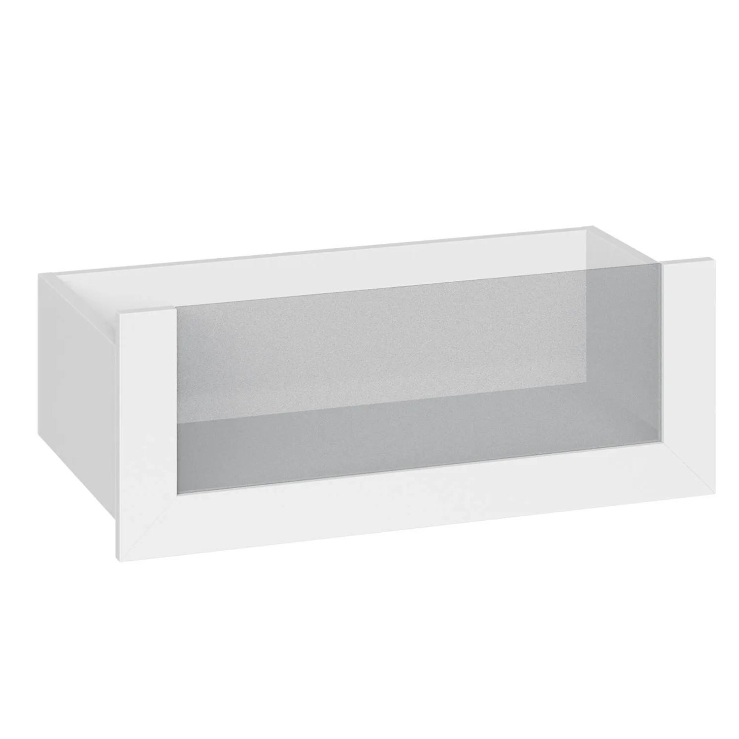 Szuflada biała ze szklanym frontem 72,5 x 25 cm Garderoby/Szafy Modułowe