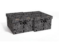 Erkar-Opakowania Pudełka A4 Koronka czarne 32 cm x 25 cm x 18 cm