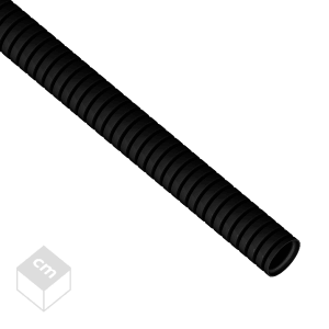 Czarny peszel, elastyczny i karbowany.