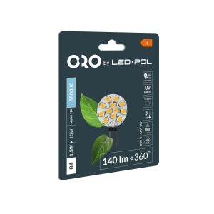 Żarówka LED ORO G4, 1.5W, 6500K, 140 lumenów, do nastrojowego oświetlenia.
