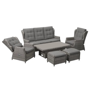 Komplet mebli ogrodowych TOSCA szarobeżowy 6-częściowy