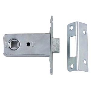 Zamek do drzwi t.b.t. metalowy, widok szczegółowy.