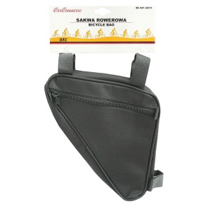 Szara torba na ramę roweru do przechowywania narzędzi i akcesoriów.