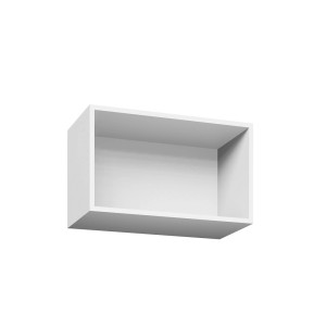 Biała szafka wisząca t.b.t. do przechowywania.