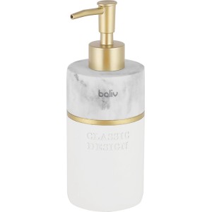 t.b.t. Dozownik do mydła z marmuru i złota do łazienki.