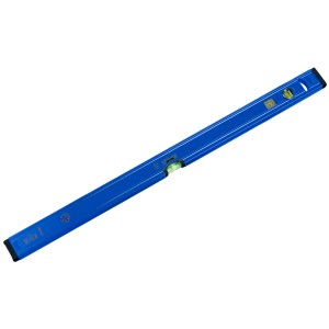 Niebieska poziomica LUX Alu Classic, długość 80 cm, z poziomą i pionową libellą.