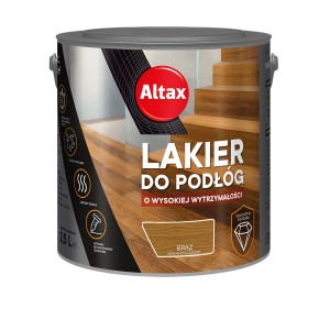 Puszka lakieru Altax do podłóg i schodów, kolor brązowy.
