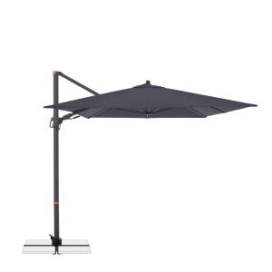 Antracytowy parasol wiszący Doppler MyZone 240x320 cm z mechanizmem korbowym.