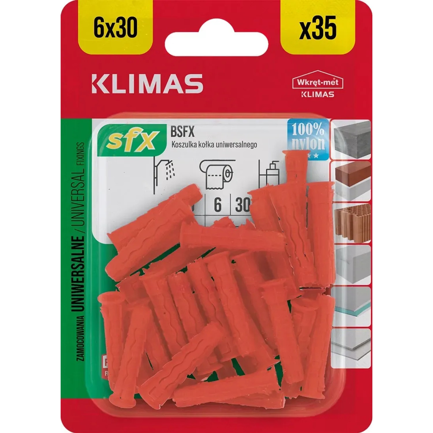 Wkręt-met Kołek rozporowy uniwersalny SFX do wszystkich podłoży 6 x 30 mm