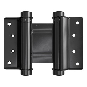 Czarny, dwukierunkowy zawias do drzwi meblowych, kategoria: Okucia meblowe.