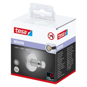 Zestaw akcesoriów łazienkowych Tesa Moon w opakowaniu, stal nierdzewna.
