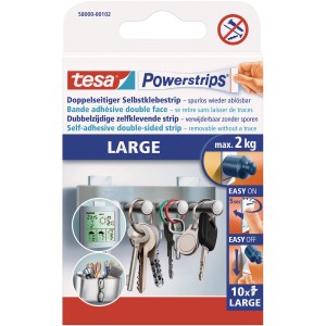 Tesa Powerstrips Large, 10 sztuk, do usuwania bez śladów i mocnego trzymania.