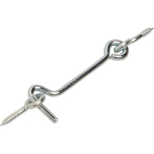 Ocynkowany haczyk sztormowy z oczkiem, 3,4 x 60 mm, do mocowania drzwi i okiennic.
