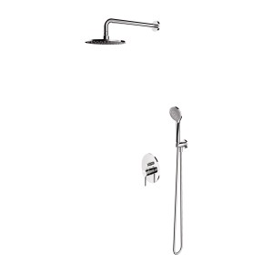 Zestaw prysznicowy t.b.t. z deszczownicą, słuchawką i armaturą. Idealny do nowoczesnych łazienek.