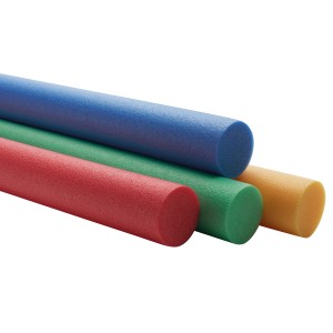 Comfy makarony do pływania w kolorze niebieskim, czerwonym, zielonym i żółtym, Ø 6,7 cm x 160 cm.